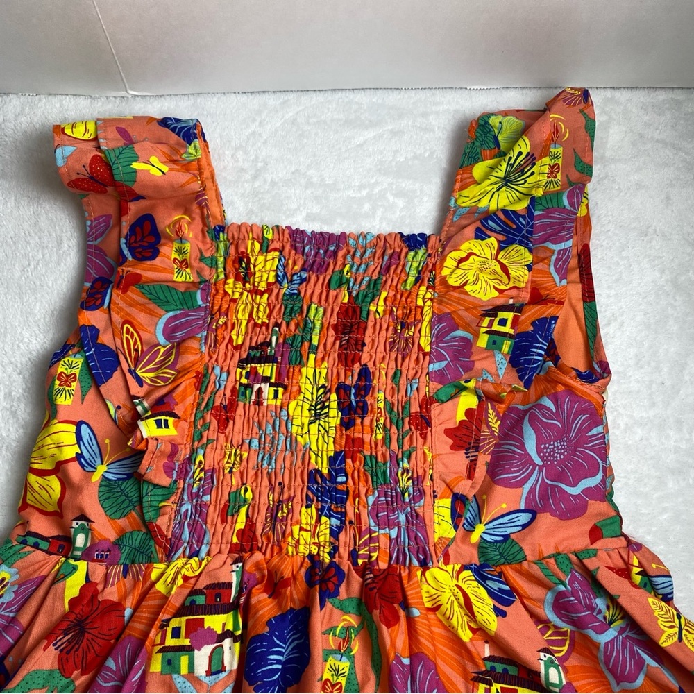 NWOT Disney Encanto Bright Tropical Print Sundress - Orange Floral Size 5/6 - Picture 4 of 11